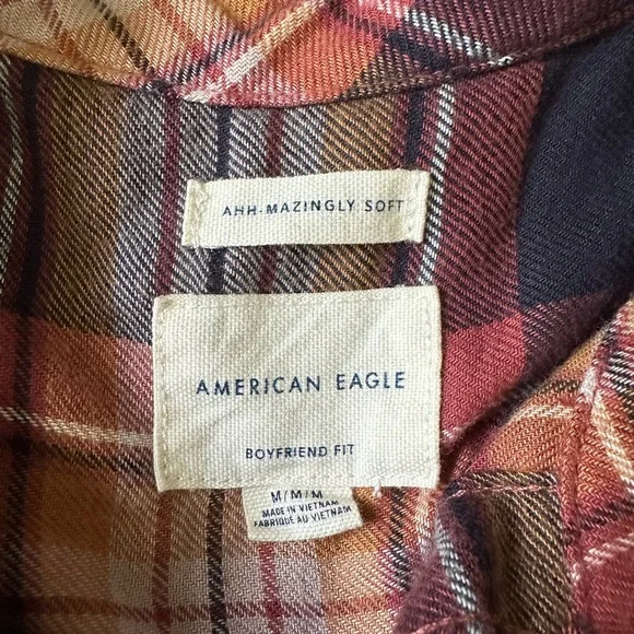 American Eagle Outfitters Plaid Button Down Shirt - Red and Black - Picture 3 of 6